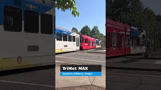 Trimet MAX train to Portland leaving Quatama #lightrail