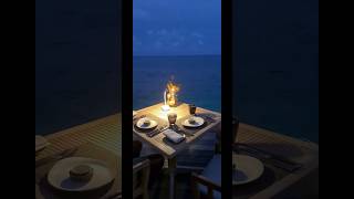 Seafood dinner by the Ocean in Maldives