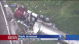 1 Dead In Overturned Tractor-Trailer In Lower Providence Township