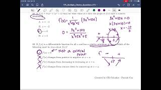 AP Calculus AB Review - Unit 5 MCQ
