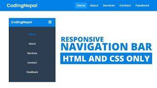 How to Create Responsive Navigation Bar using HTML and CSS