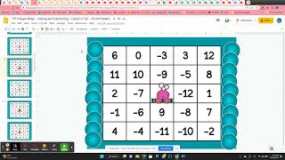 Integer Bingo - Addition and Subtraction