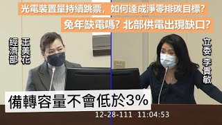 國民黨 李貴敏 質詢 經濟部 王美花 🐰兔年缺電嗎？ #還税於民 20221228 經濟委員會 【立法院演哪齣？】