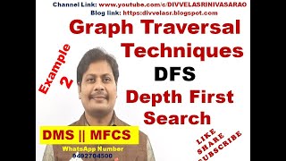 Depth First Search || DFS || Graph Traversal Techniques || Algorithm for DFS || DMS || DAA || DS ||