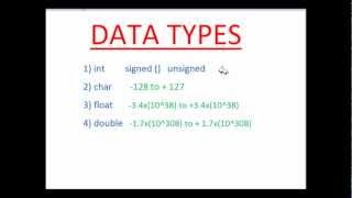 C programming tutorial-5- Dealing with the DATATYPES
