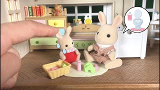 トイレトレーニング トイトレ オムツ sylvanianfamilies calico critters 森林家族 toilet training of an infant