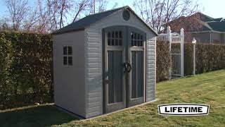 Lifetime 8x5 Ft Outdoor Storage Shed Kit with Window 60113 - KitSuperStore.com