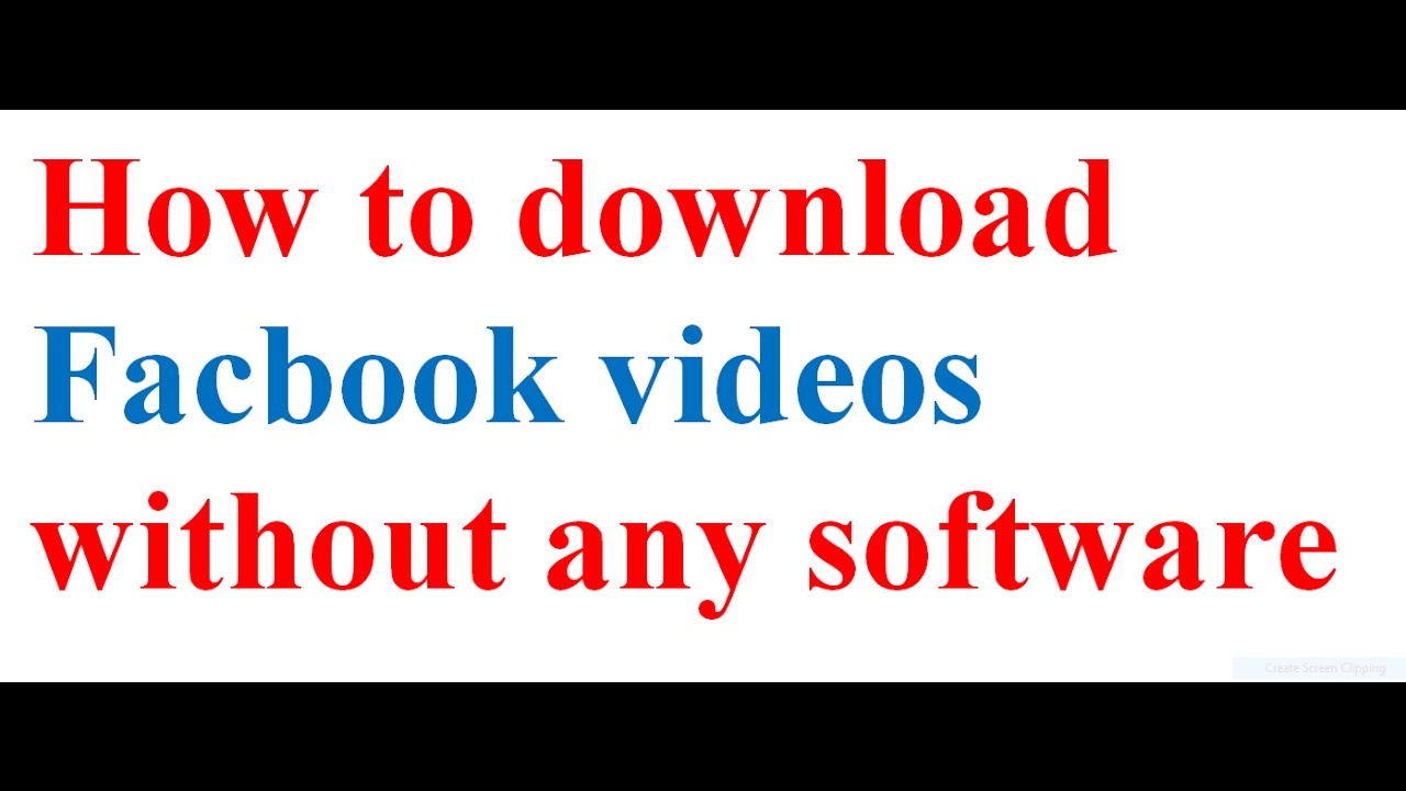 How To Download Video From Facebook Without Any Software - YouTube