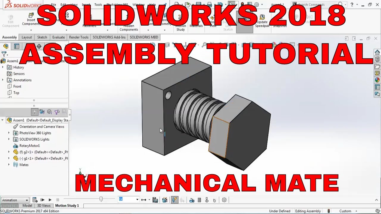 Solidworks Assembly Mechanical Mates | Solidworks Assembly Tutorials ...