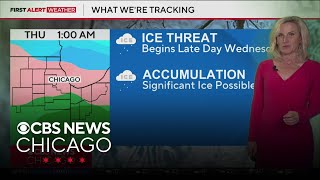 Ice threat begins late-day Wednesday in Chicago