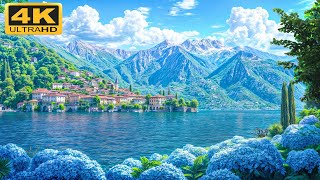 Majestic Mountain Scenery by Blue Lake 4K: Reduce anxiety and find new inspiration🏞️🌊