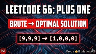 LeetCode 66: Plus One | Brute Force & Optimal Solution in Java