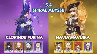 Clorinde Furina \u0026 Navia Mavuika - 5.4 Spiral Abyss - Floor 12 Genshin Impact