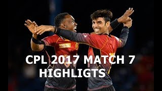 CPL 2017 highlights match 7 JT vs TKR
