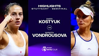 Marta Kostyuk vs. Marketa Vondrousova | 2024 Stuttgart Semifinal | WTA Match Highlights