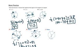 9.6 Day 1 Secants, Tangents, and Angle Measures