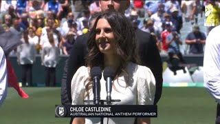 Australian National Anthem performed by Chloe Castledine at the Men’s Ashes (Cricket Australia)