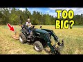 We Put an OVERSIZED Brush Hog on a 25hp Tractor!