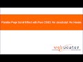 Parallax Page Scroll Effect with Pure CSS3: No JavaScript. No Hassle.