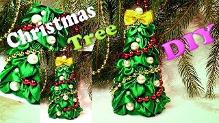 We make a Christmas tree from ribbons - Christmas Tree Ribbon Tutorial - DIY Christmas Tree