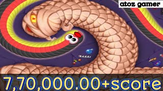Worms Zone.io Biggest Slither Snake 7,70,000.00+ Best Epic Score World Record Top 01 Epic Wormszone