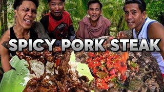 SPICY PORK STEAK! |Di pud tantong sakit ang bunal HAHAHA