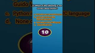 Which one is not correct about python? #shorts #python #introduction #tutorial #learning #quiz