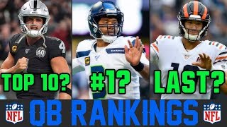 Ranking The Top 32 NFL Quarterbacks From WORST To FIRST Halfway Through The 2019 Season