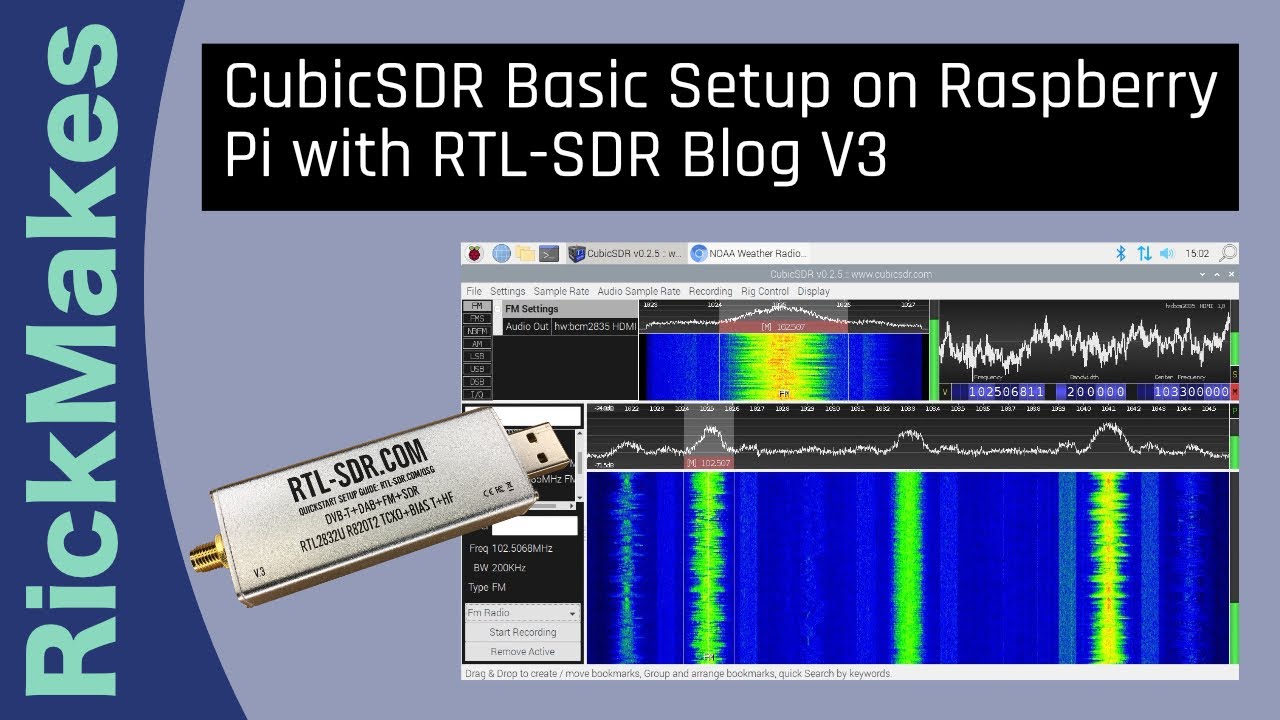 CubicSDR Basic Setup On Raspberry Pi With RTL-SDR Blog V3 - YouTube