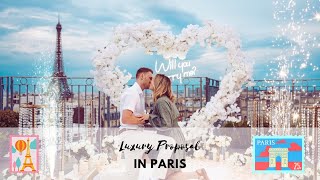 Proposal Paris in Luxury Hotel Rooftop - Custom Private Marriage Proposal in Parisian Winter