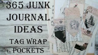 Day 46 of 365 Days of Junk Journal Ideas - How To Make Tag Wrap Pockets Mixed Media Art