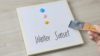 Winter Sunset | Acrylic Painting for Beginners