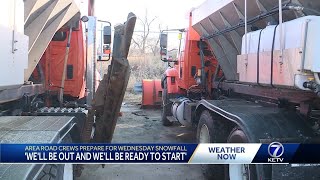 Omaha road crews preparing for Wednesday snowfall