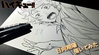 [ Haikyuu ] Line Art Drawing - Hinata Shoyo 日向翔陽 描いてみた [ ハイキュー ]