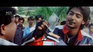 Prajwal Devaraj won in Bike racing with Thilak | Best Scenes in Kannada Movies Latest