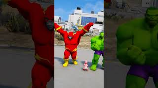 GTA V : RANDOM KING RED HULK VS RED BABY SUPERHERO BATTLE 🔥 #shorts #gta5