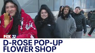 Long lines form outside Derrick Rose's pop-up flower shop