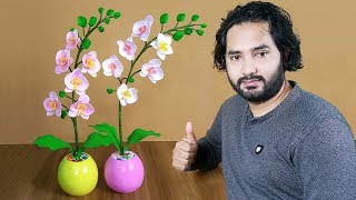 Orchid flower making with Foam Paper // Handmade orchid flower tree