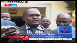 KTN Leo: Gavana Alfred Mutua yuko mataabani huku mawakilishi wakifikisha mswada wa kumgatua,16/11/16