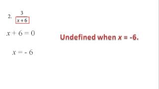 Rational Expressions:  Undefined (Restricted) Values