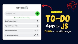 Build a Real ToDo List App in JavaScript (CRUD + LocalStorage)