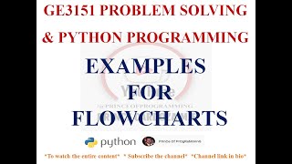 EXAMPLES FOR FLOWCHART | GE3151 PROBLEM SOLVING AND PYTHON PROGRAMMING NOTES