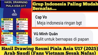 Fans Vietnam Sesak Nafas || Komentar Fans Vietnam Melihat Hasil Drawing Piala Asia U17 || Asian Cup