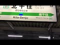 jr常磐線北千住駅2・3番線ホームから見た、駅名板 標 です！