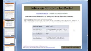 Java Interview Question And Answer CLASSPATH PATH difference between Java Interview Question