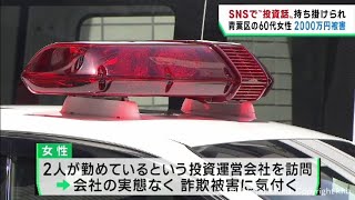 ＳＮＳで投資話　仙台・青葉区６０代女性が２０００万円だまし取られる