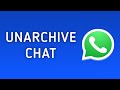 How to Unarchive Chat in WhatsApp on PC