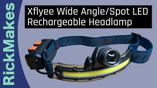 Xflyee Wide Angle/Spot LED Rechargeable Headlamp