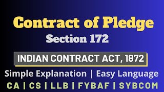 Contract of Pledge | Indian Contract Act