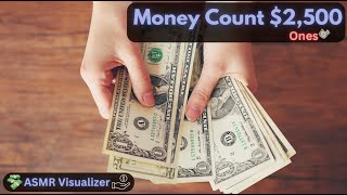 Money Count ASMR Visualizer | $2500 in Ones 💵  #moneycount